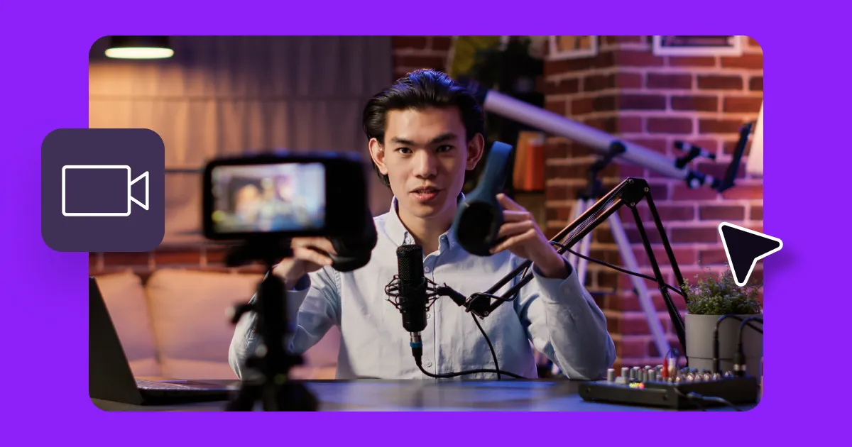 A creator filming a commercial video.