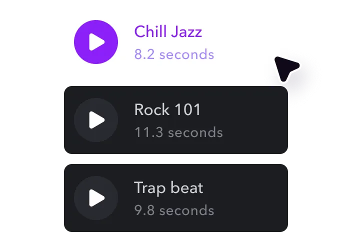 UI screenshot showing an import option highlighted, allowing users to upload footage, with a secondary option to record video live.