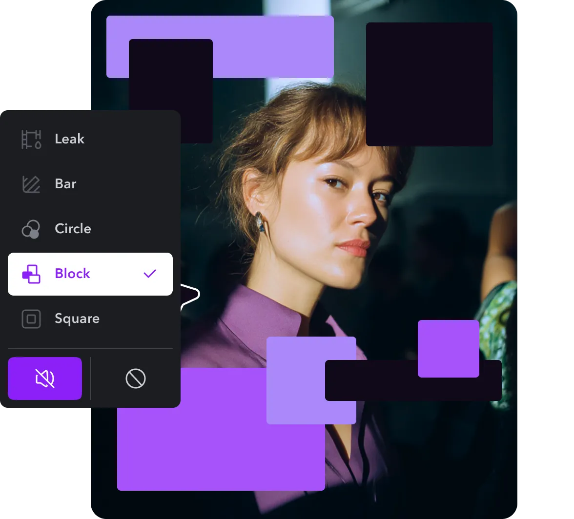 An image of a content creator overlaid by an “Applying AI Edit” box.