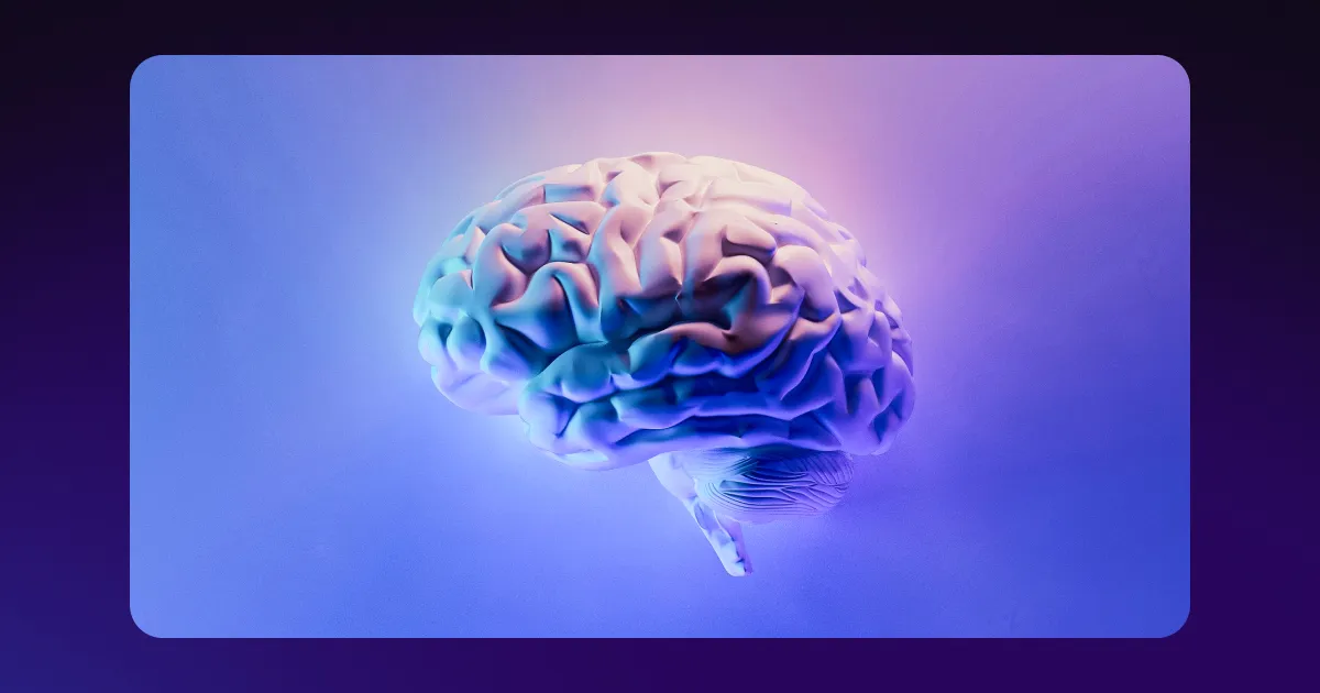 An AI brain on a colored background.