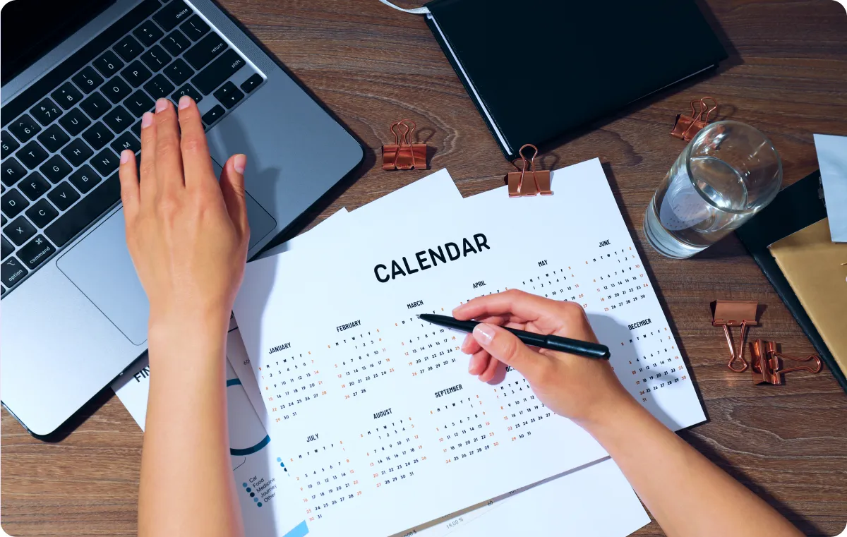 A calendar symbolizing social media posting dates