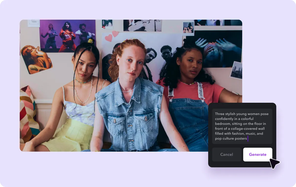 A video with AI edits being applied.
