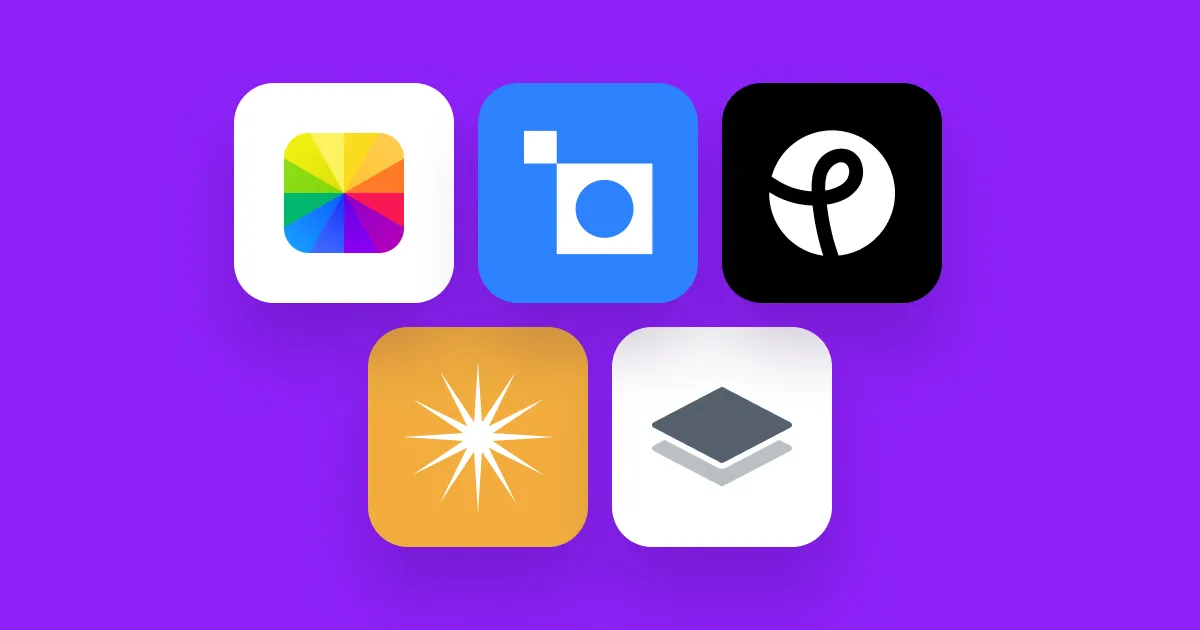 Different AI photo editor logos displayed together. 
