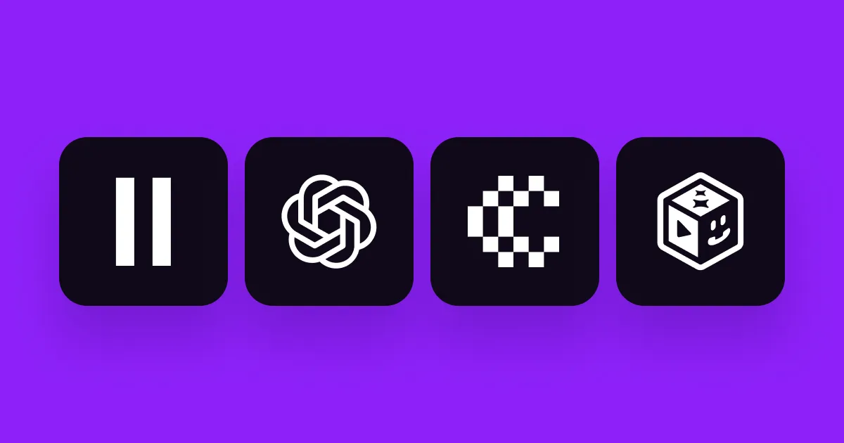 Different AI voice-over tools logos displayed together. 