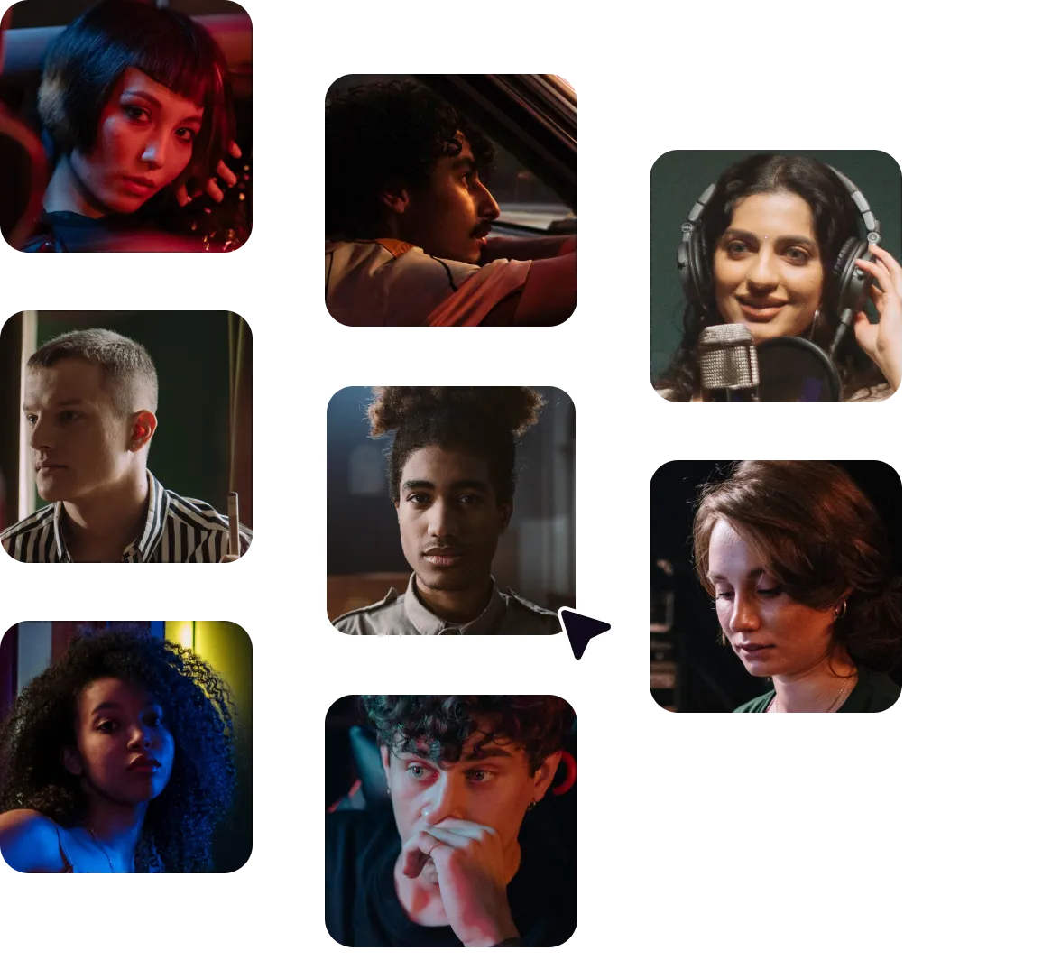 Pictures of various people representing a content creator's audience.