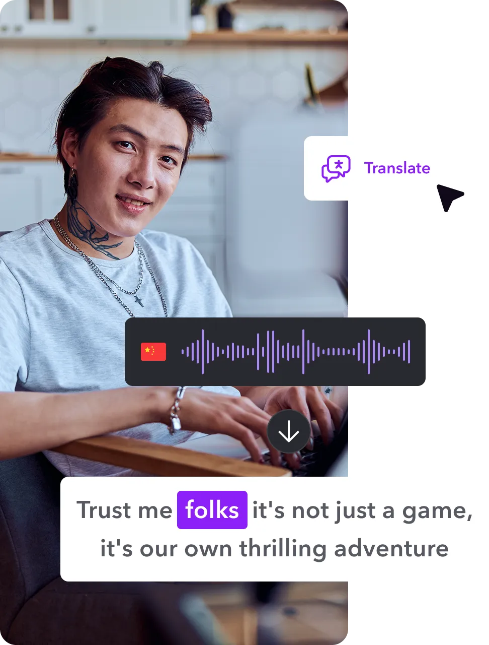 Voice translation to Chinese