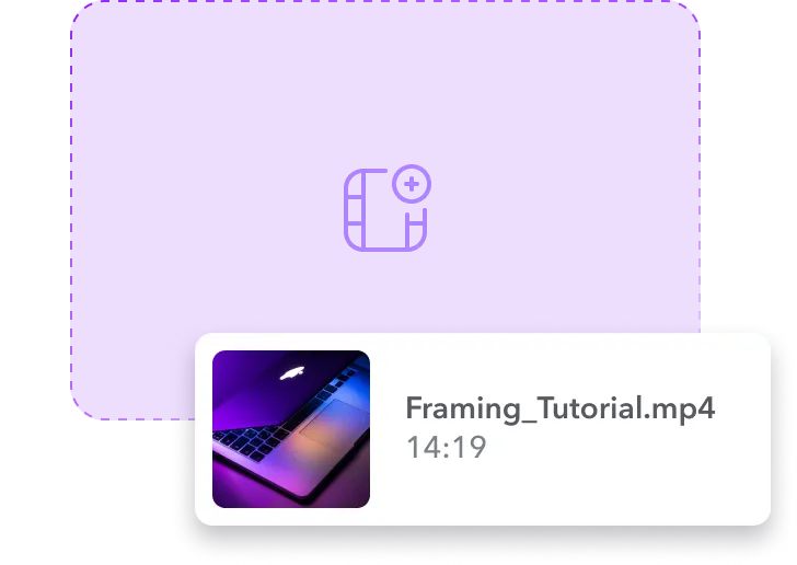 A video file being dragged into an uploading field.