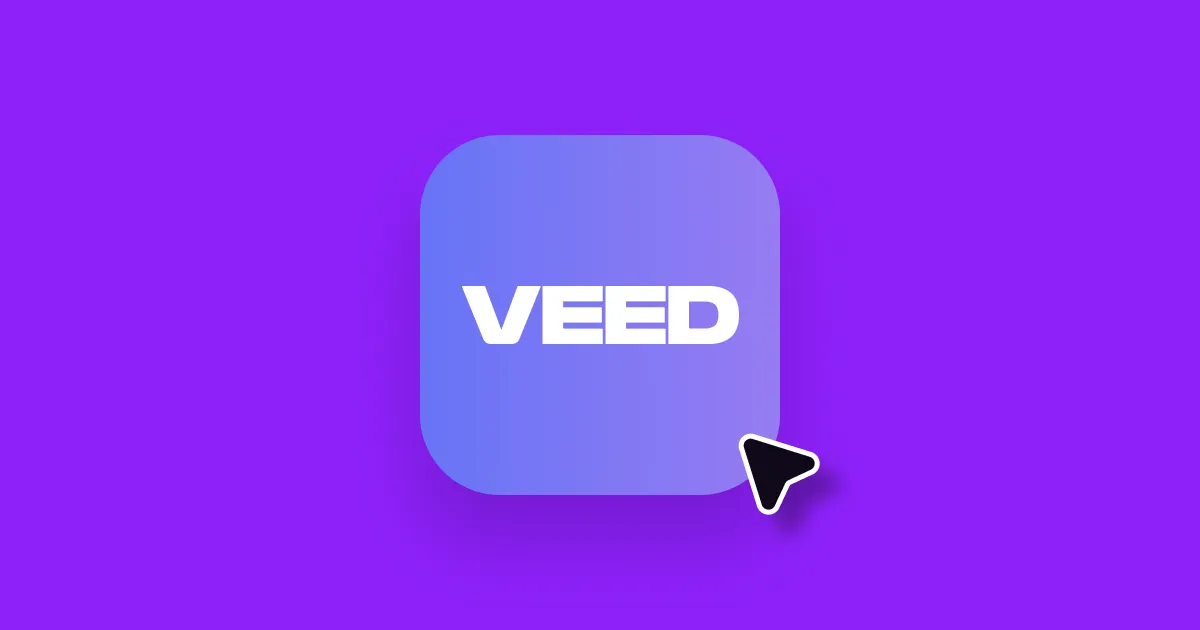 An image with the text “Veed.io review” over a background. 