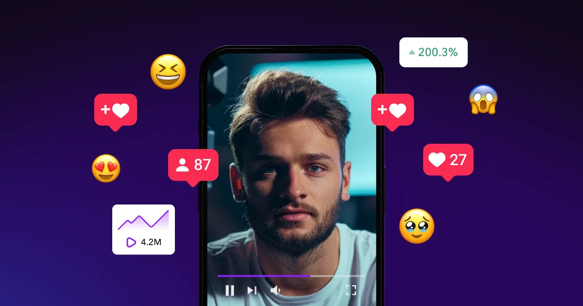 A video with various social media interactions.