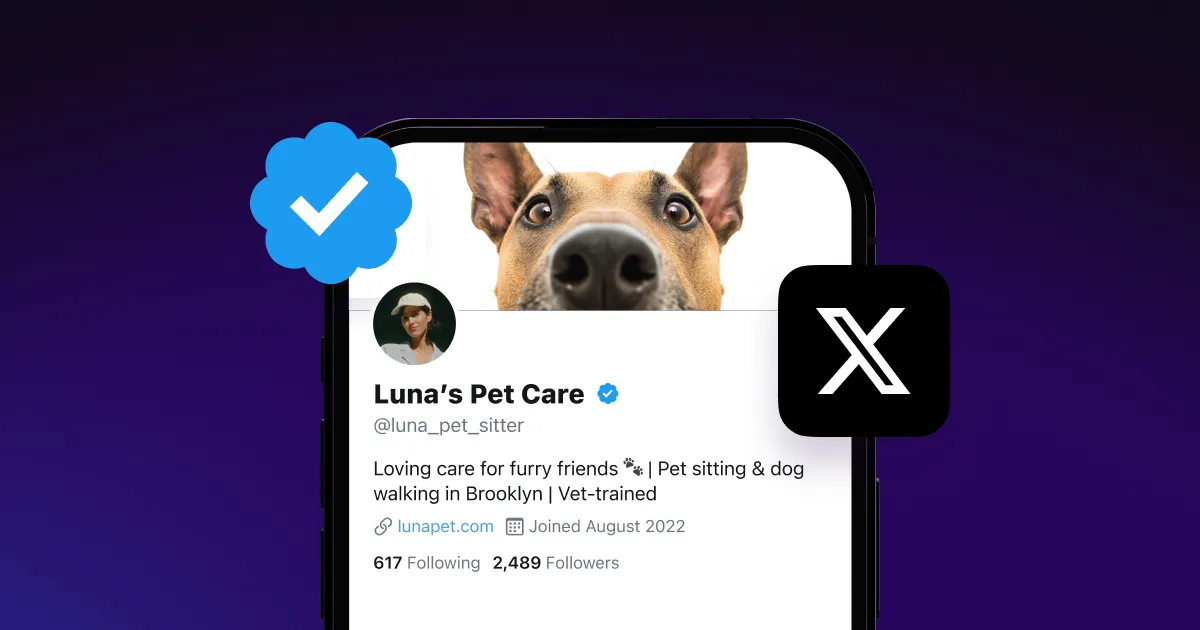 A mobile showcasing a verified X account. 