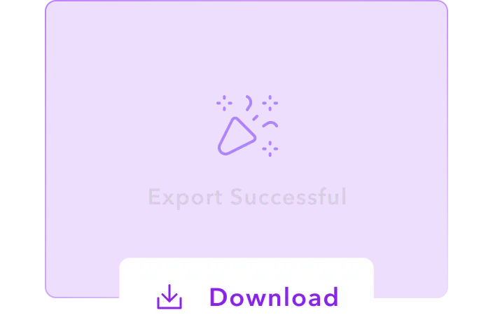 Image showing an “Export Successful” message with a “Download” button below.