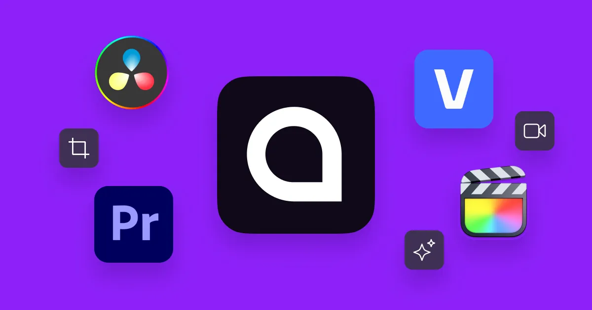 A collection of logos from different video editing software. 