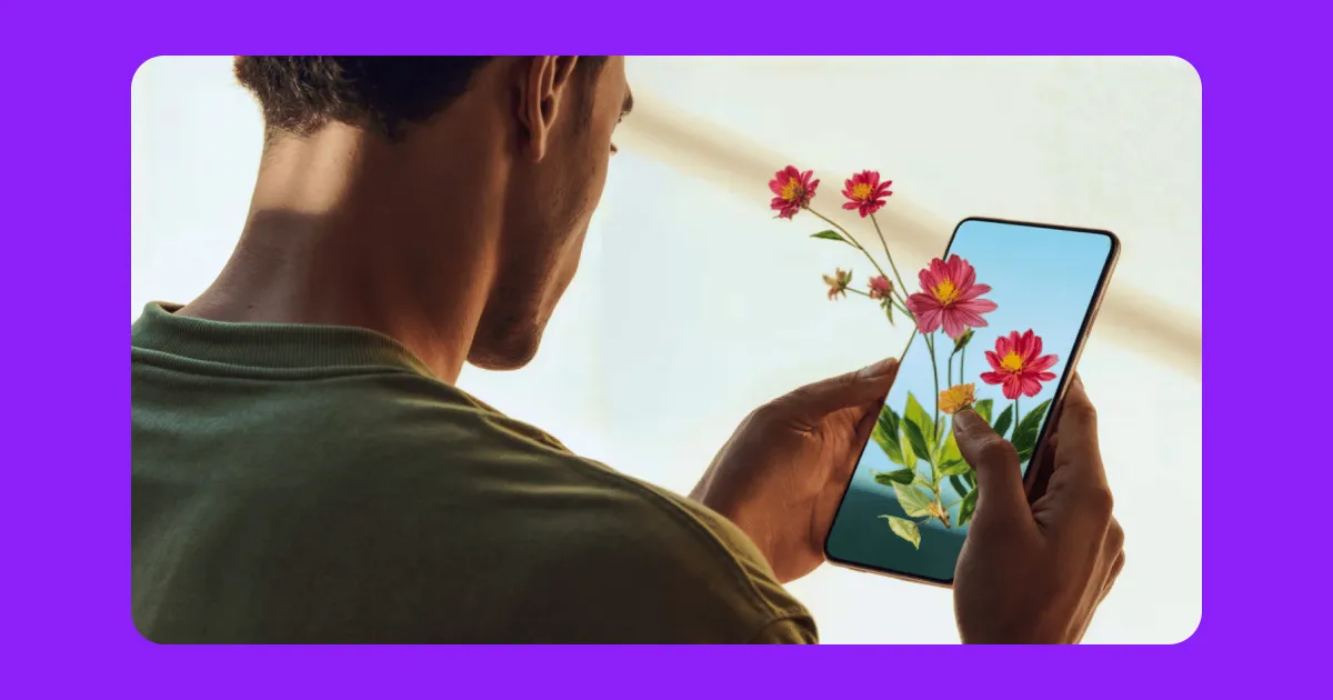 A person watching an AI ad on their phone.