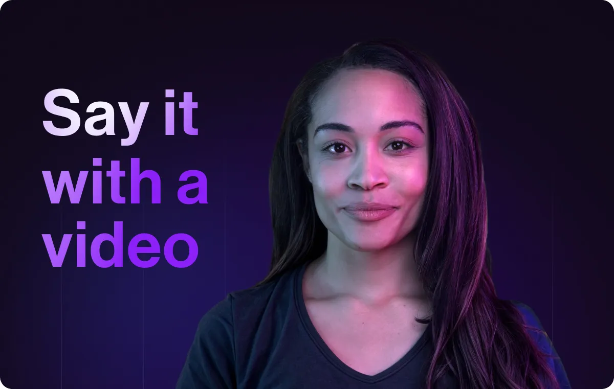 A Captions avatar and the phrase, “Say it with a video.”
