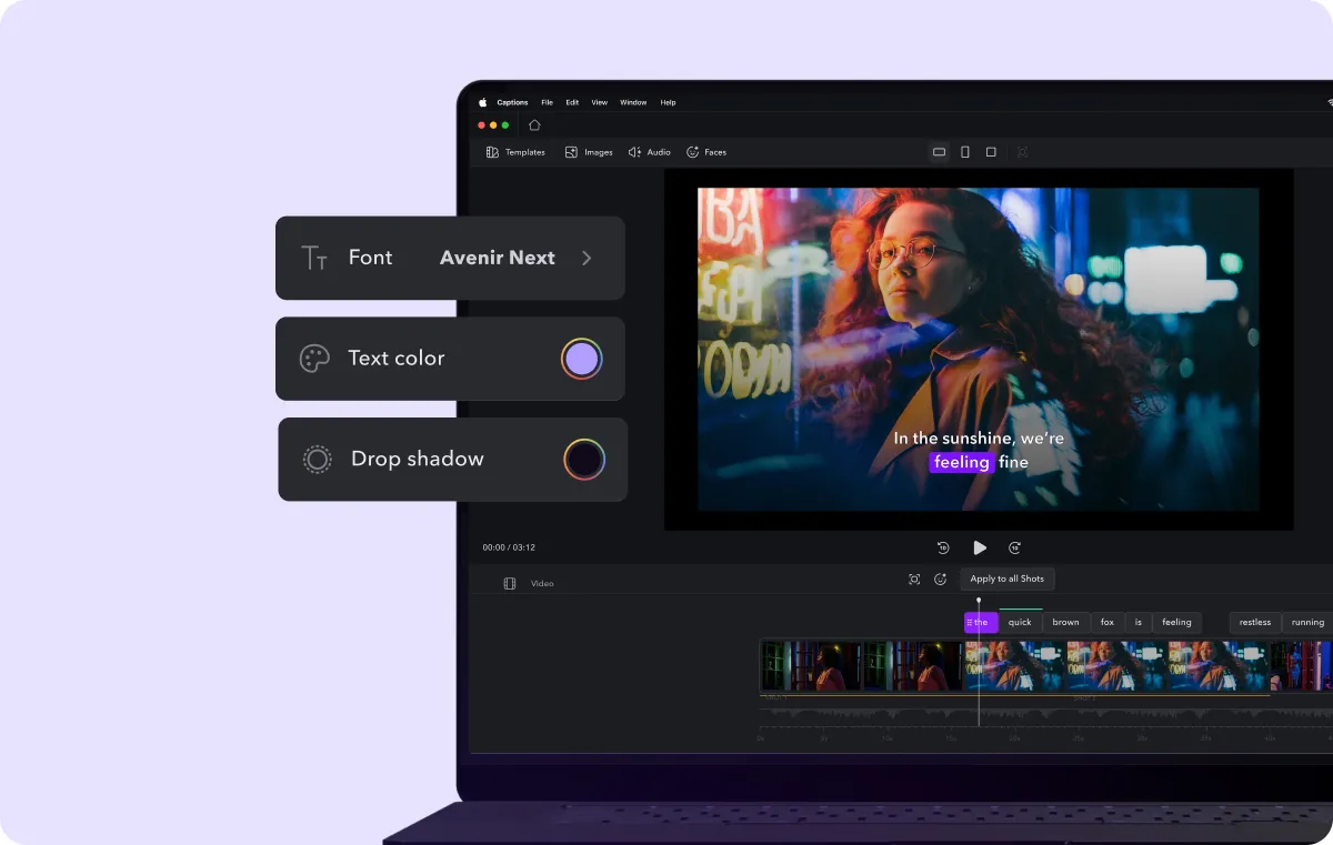 A screenshot of Captions’ Online Video Editor interface.