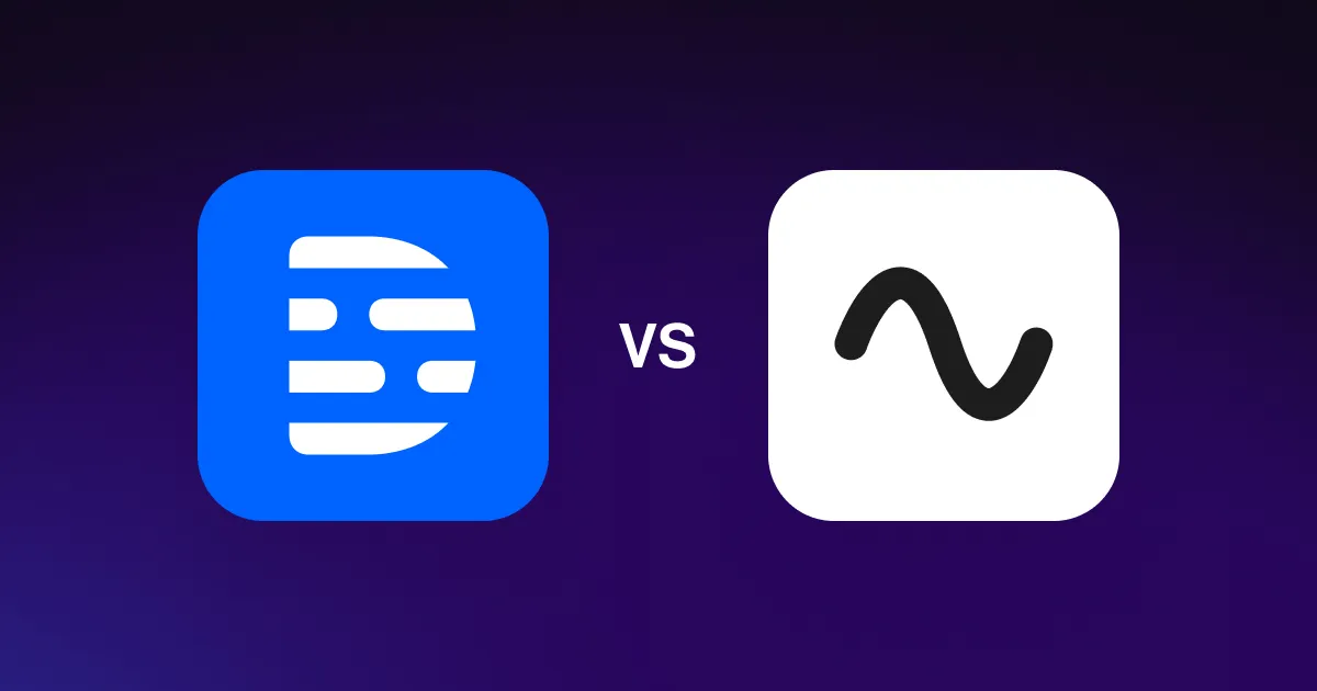 A graphic design with the phrase “Descript vs. Riverside” displaying and a gradient background.