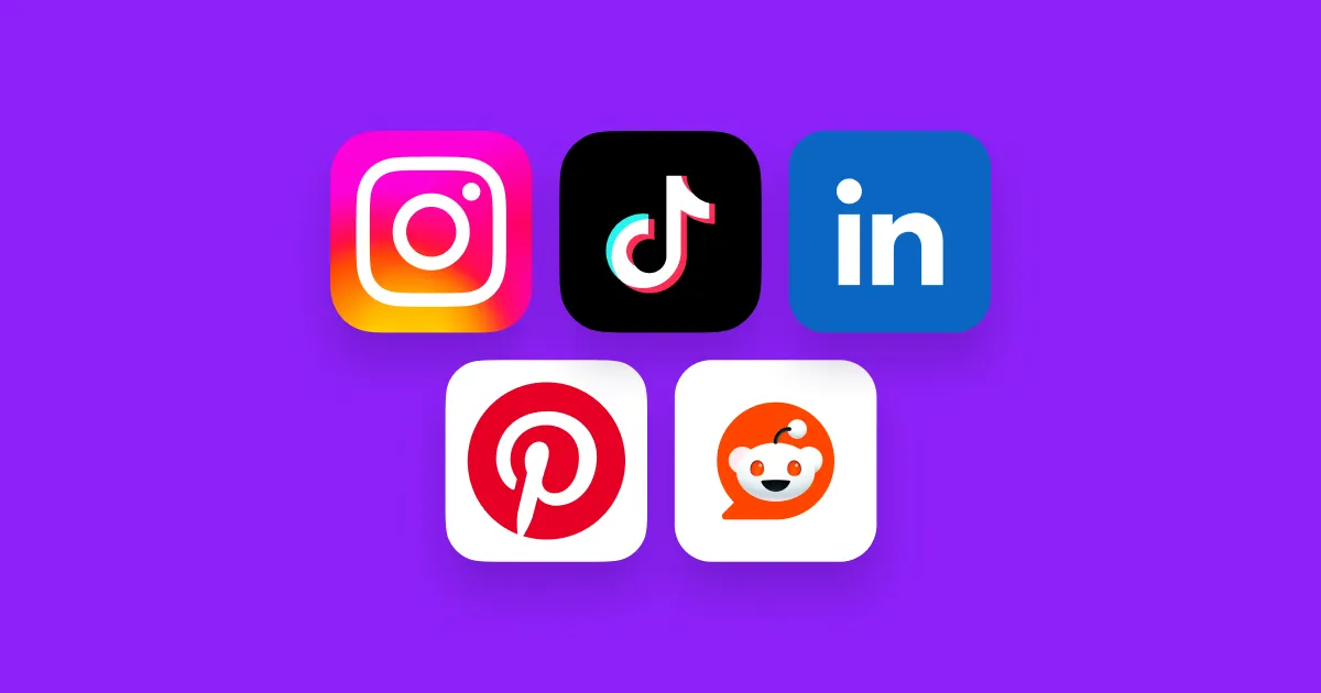 Various social media logos.