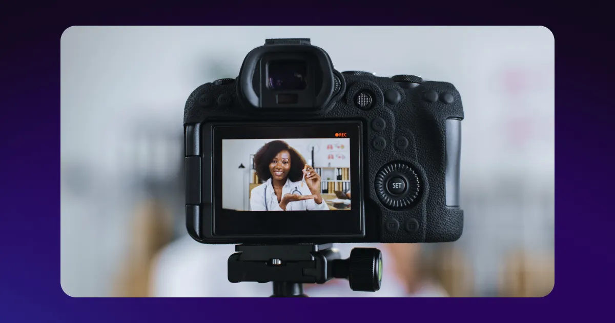 An illustration of a business team engaging with asynchronous video messaging on their devices.