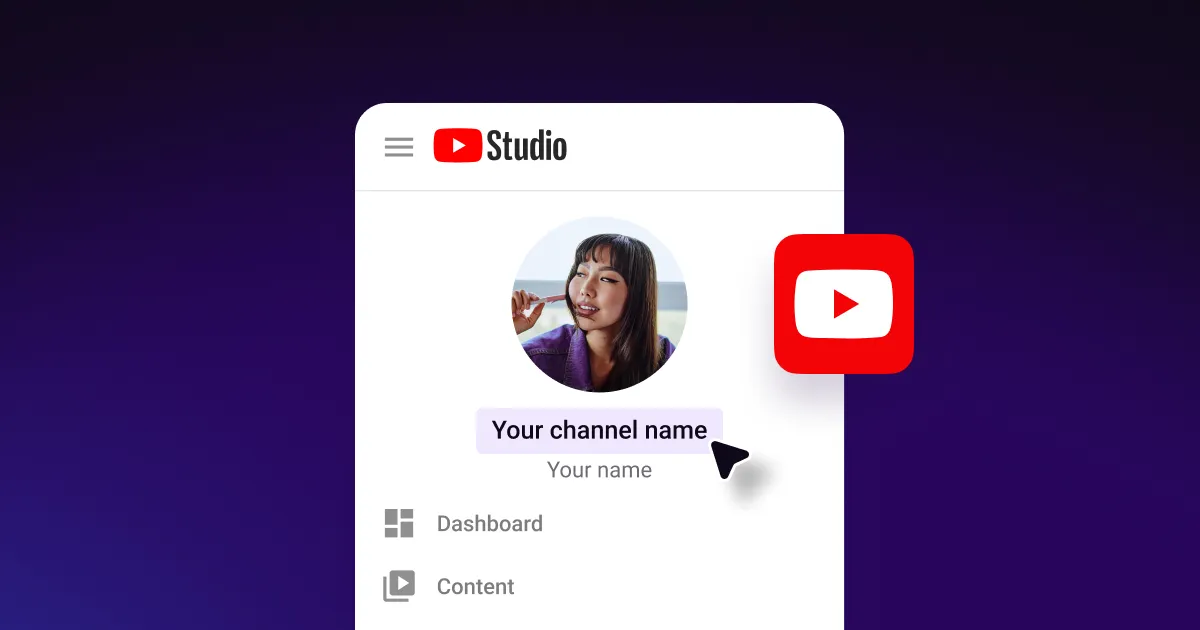 An image of a YouTube channel profile overlaid with icons such as the YouTube logo and an edit button.