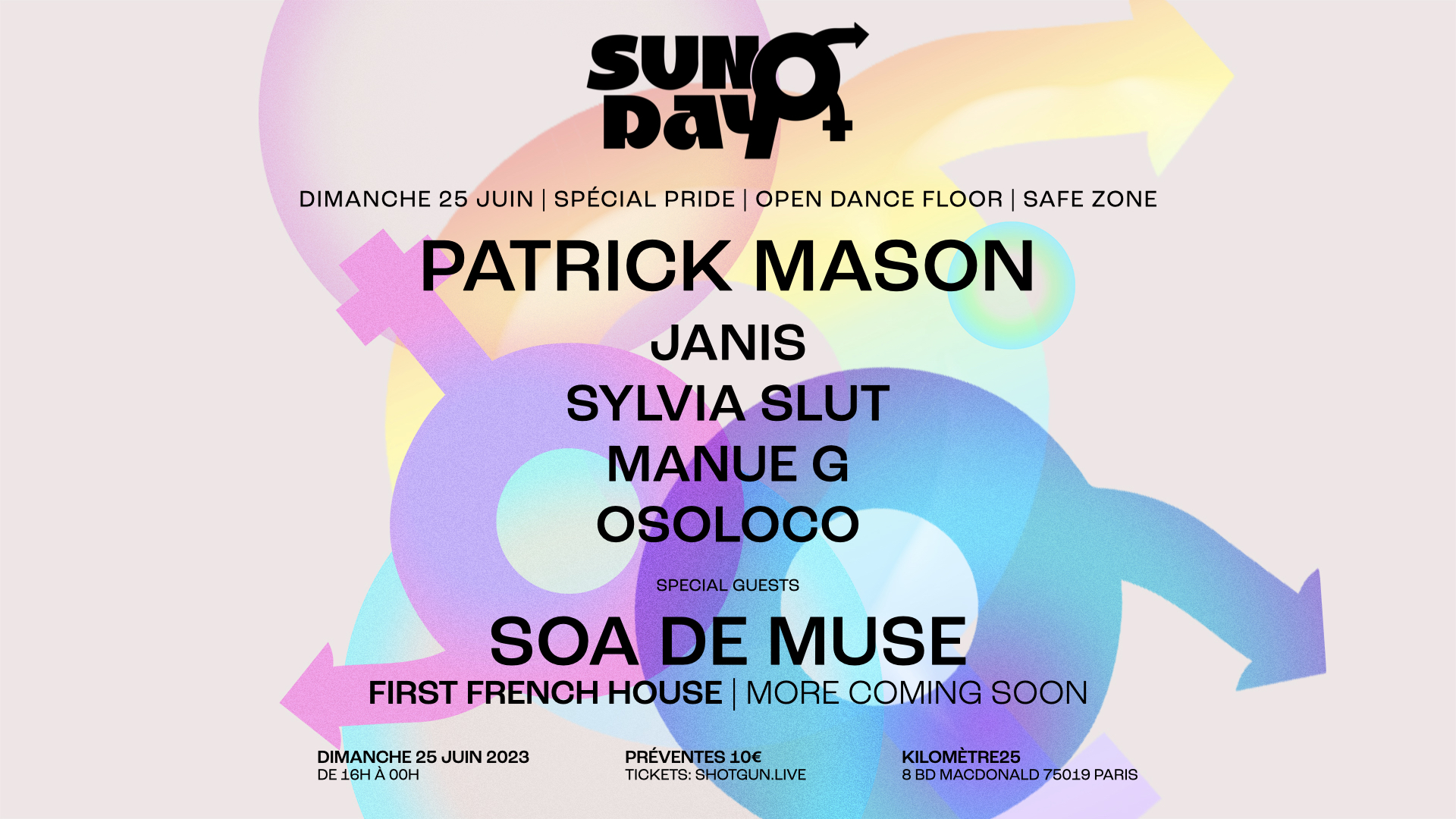 KM25 x SUNDAYQ |PRIDE| PATRICK MASON, JANIS, SYLVIA SLUT &+