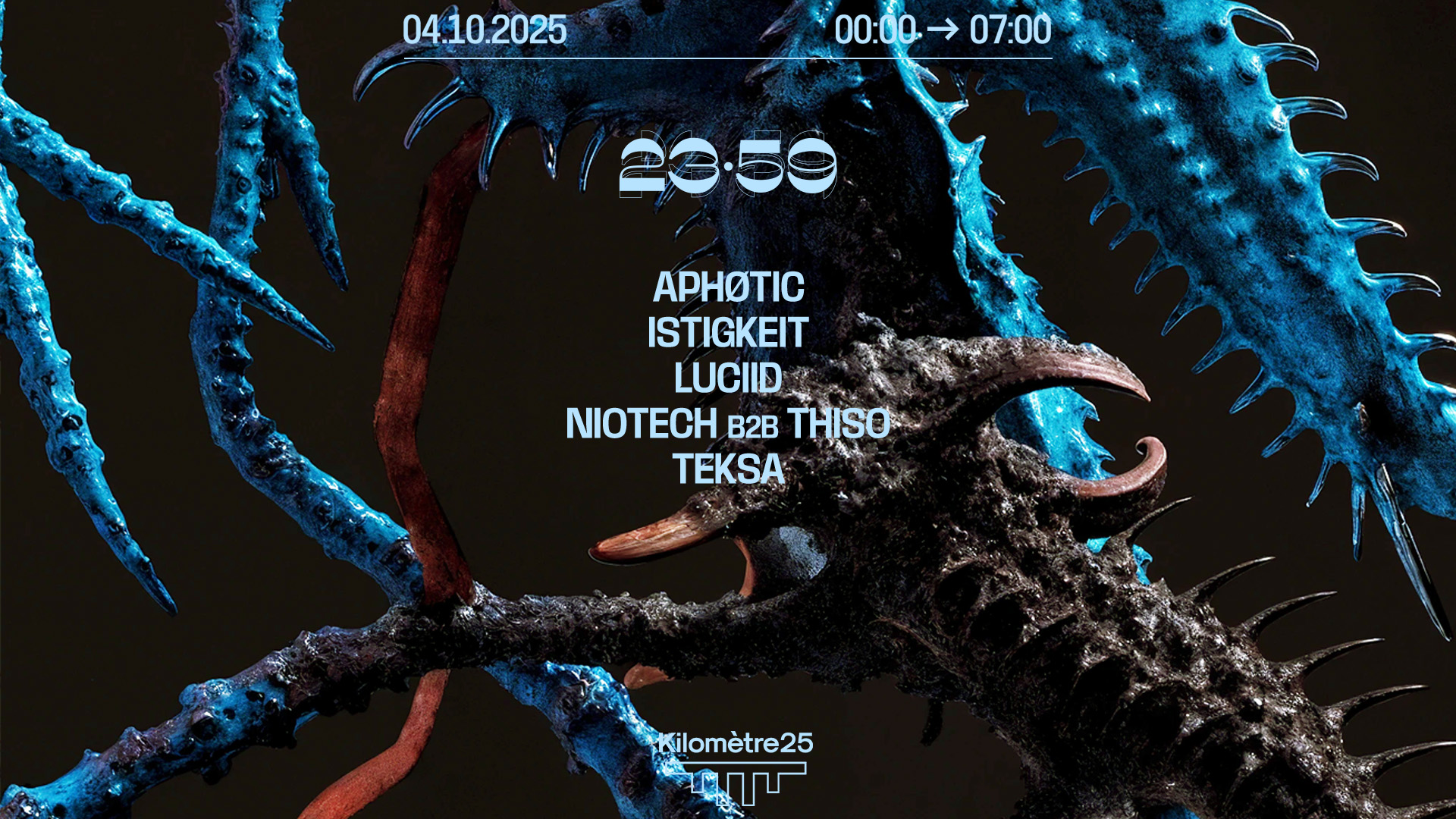 23:59 : Teksa, Luciid, Niotech B2B Thiso, Aphøtic, Istigkeit