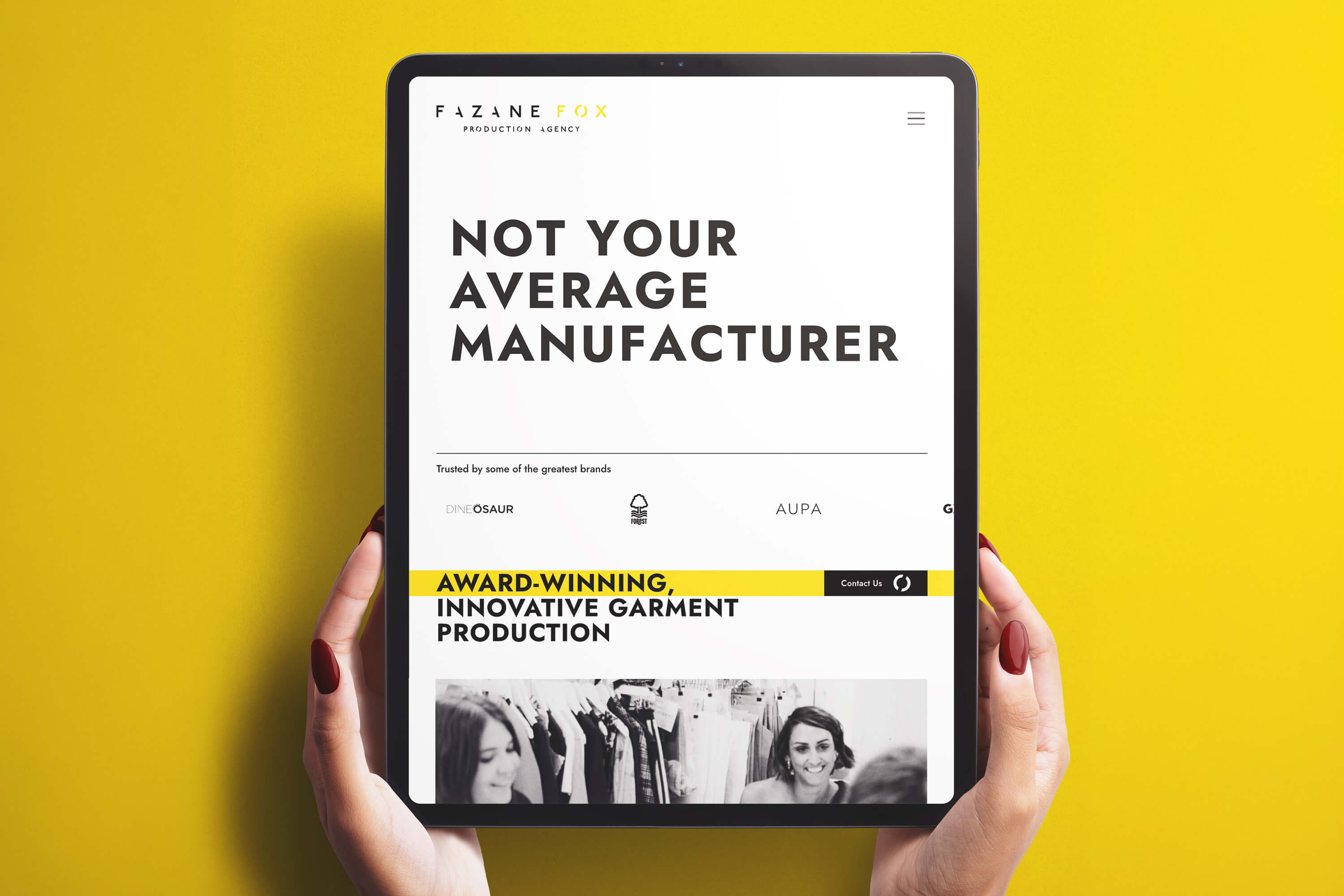 New website design for Fazane Fox created by Gather Creative