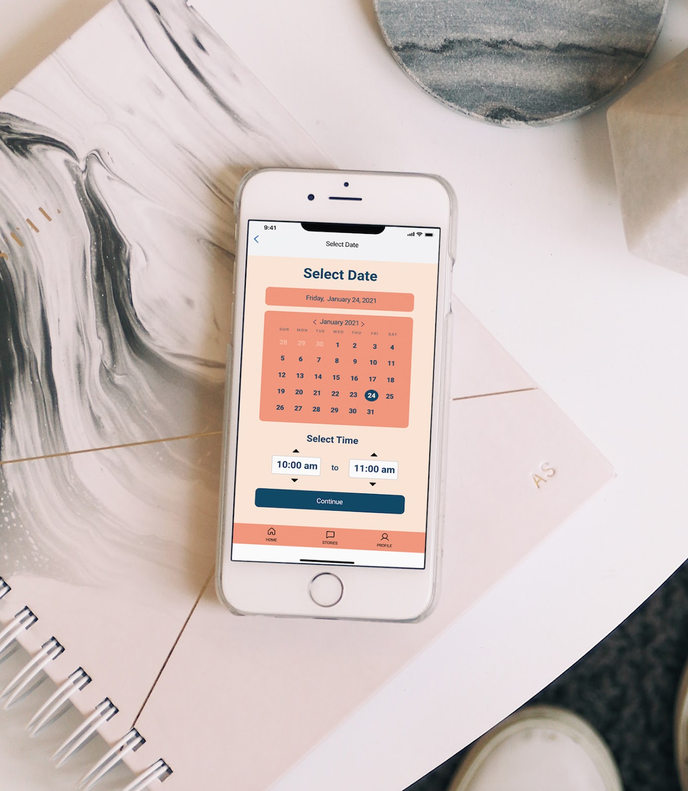 App calendar mockup