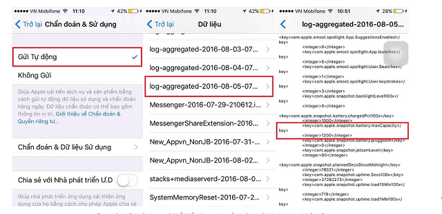 Tiến hành test kiểm tra pin iPhone