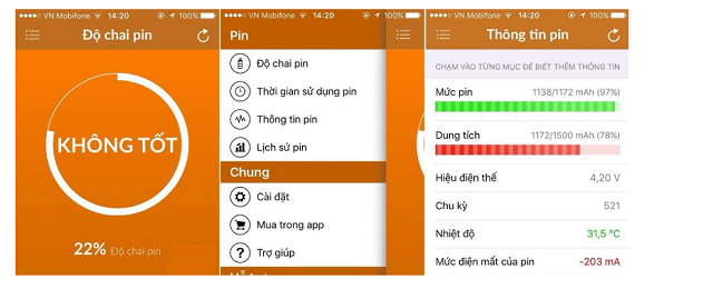 Ứng dụng hiển thị rõ tình trạng pin iPhone