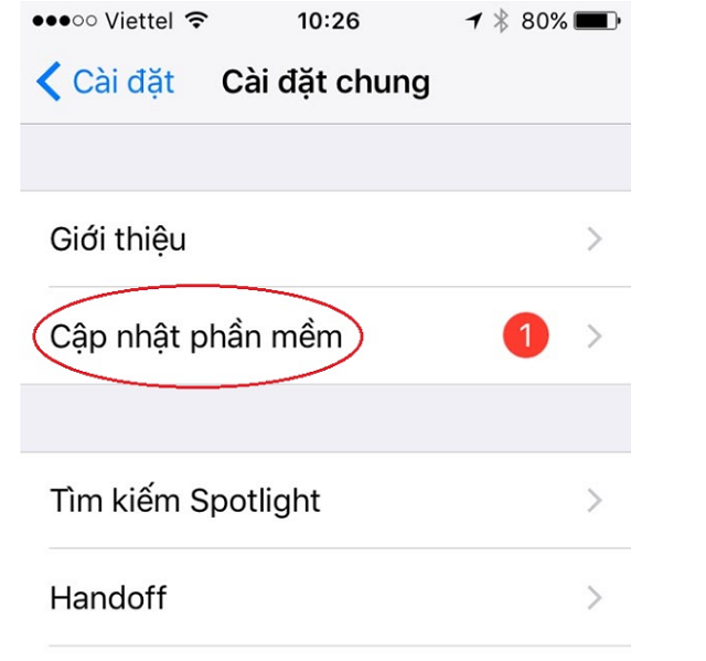 Cập nhật phần mềm