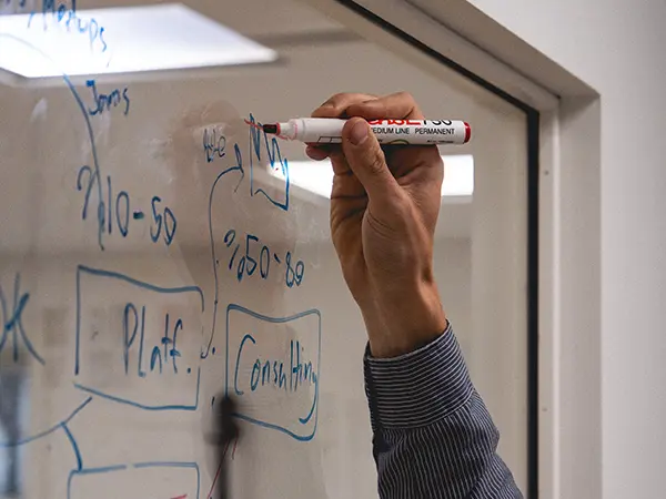 survey usage examples someone writing on a whiteboard ideas