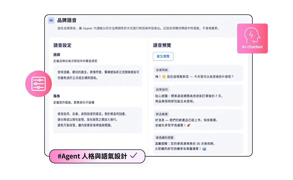 品牌語音設定與 Agent 人格語氣設計