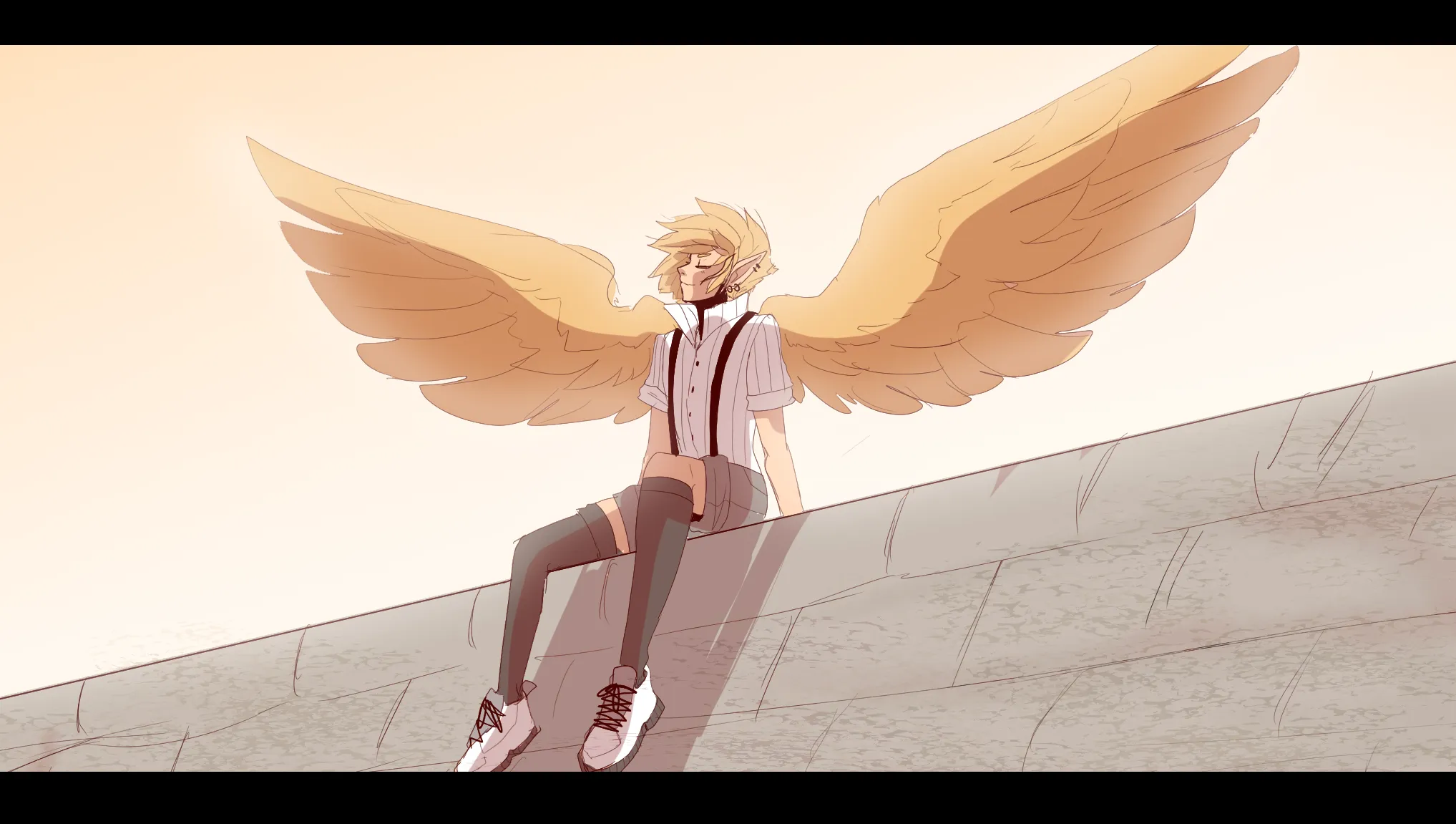 Art of Voxer sitting on a sloped wall