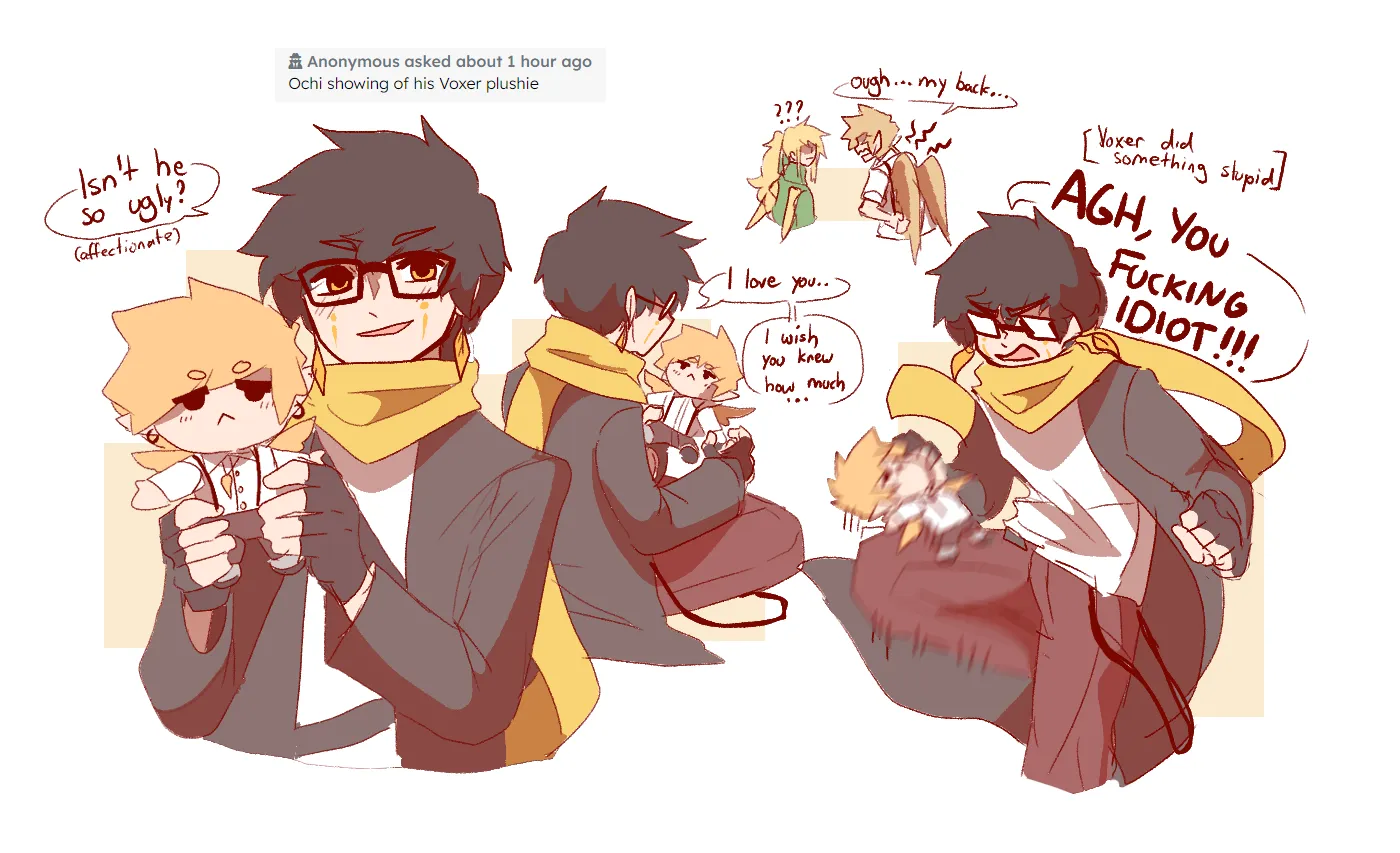 Art of Ochi with the Voxer plush