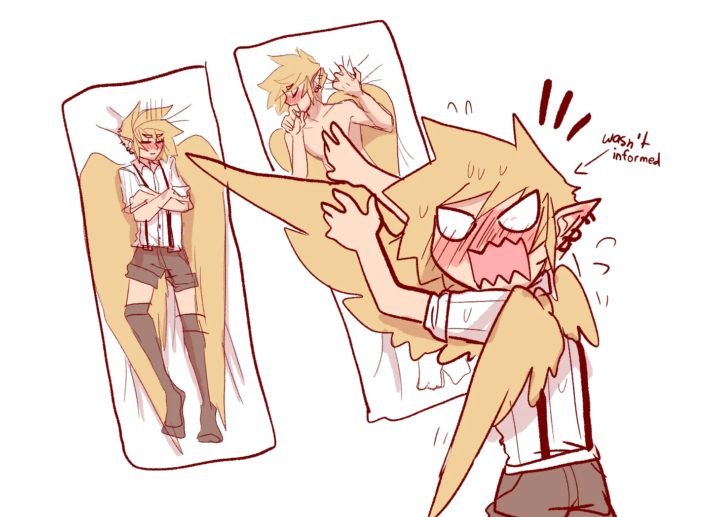 Voxers reaction to a bodypillow of himself