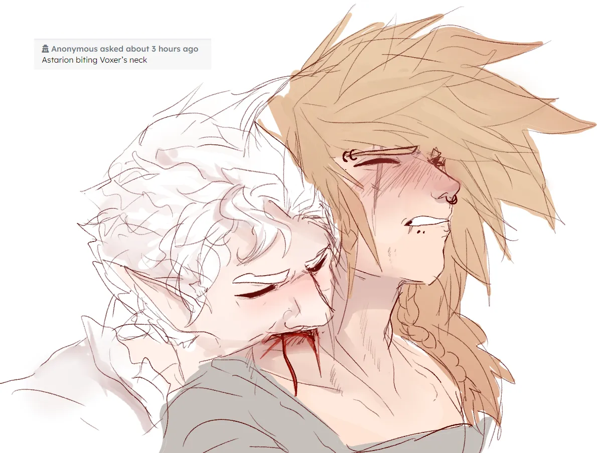 A not at all suspicious drawing of Voxer and Astarion