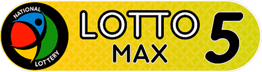 National Lottery Lotto Max 5 logo with colorful circle on yellow background.