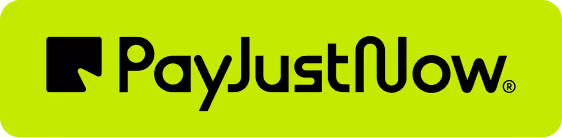 PayJustNow logo with stylized text and a black geometric icon on a lime green background.