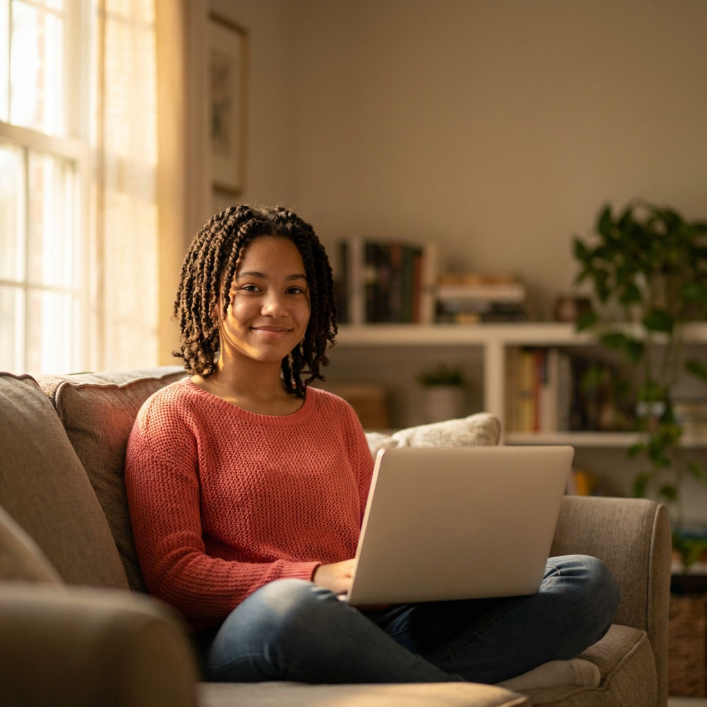 Confident student learning with CambriLearn online school South Africa