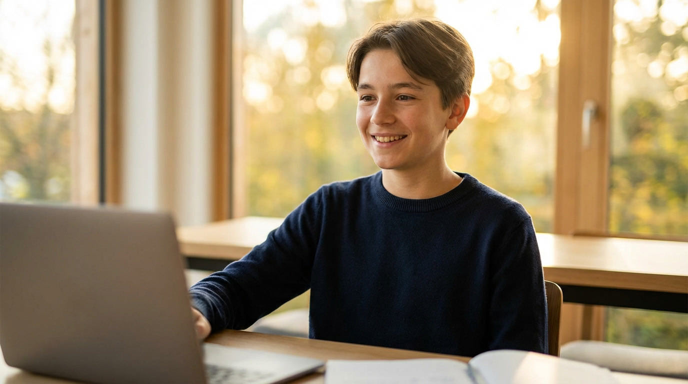 Student learning with the International British Curriculum online