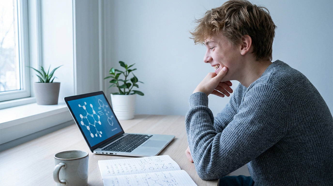 Edexcel IGCSE Chemistry student studying online