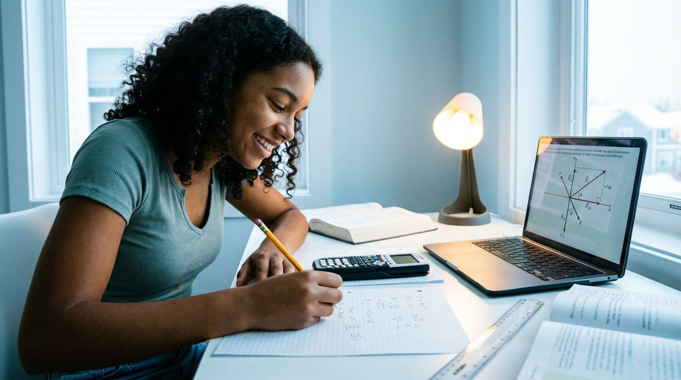 Edexcel IGCSE Physics student studying online