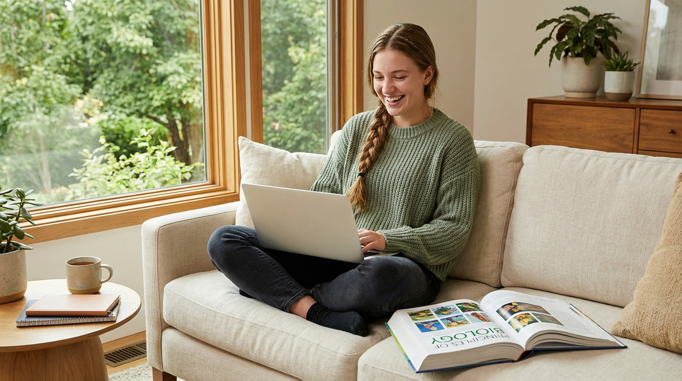 Edexcel A Level Biology student studying online