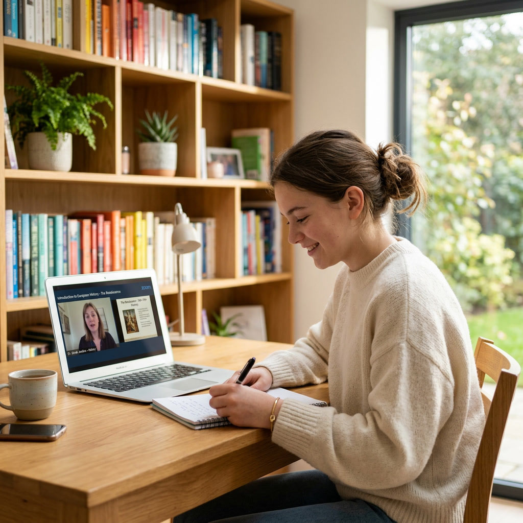 South African student in an online private school lesson with CambriLearn