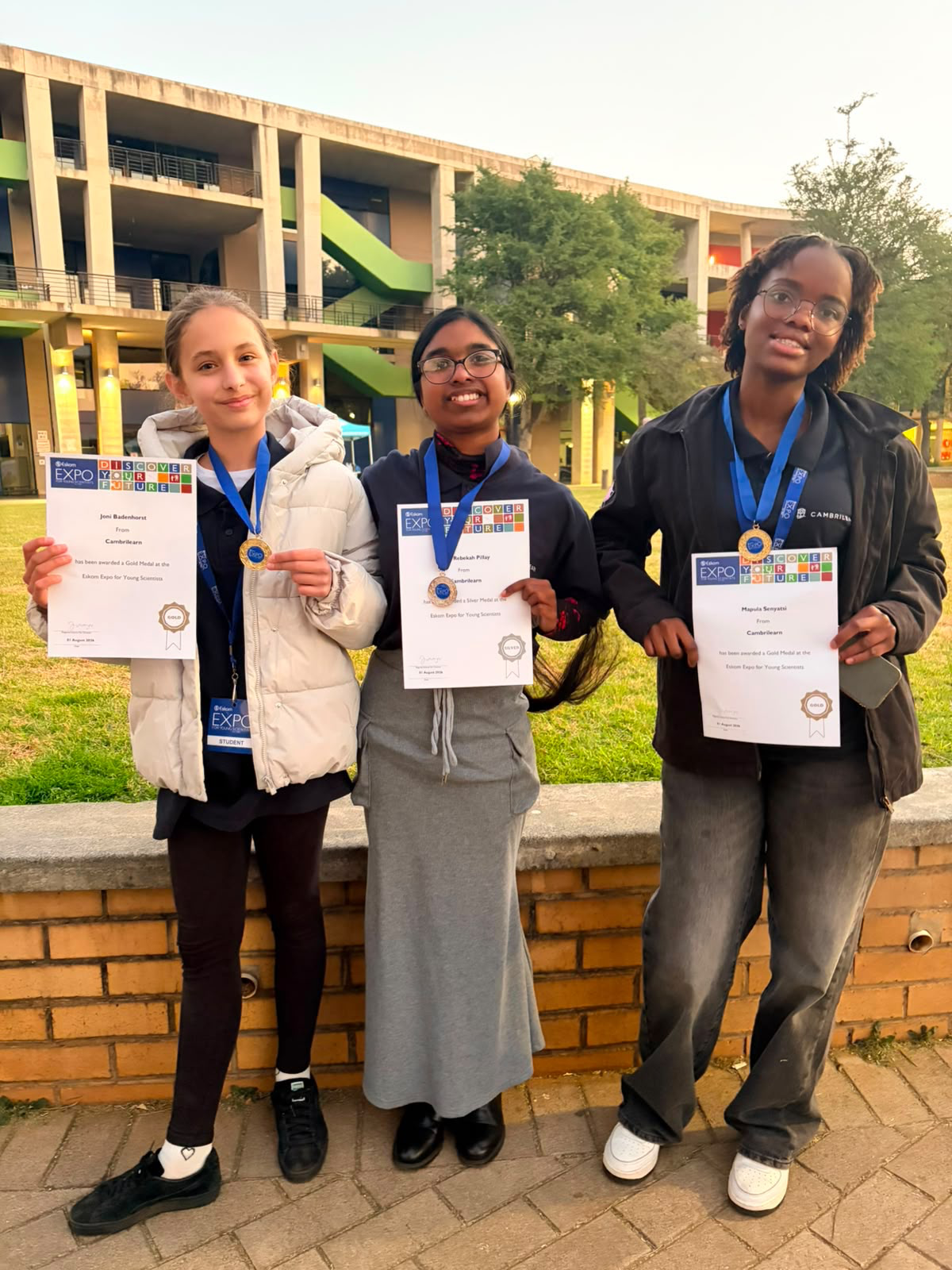 CambriLearn students with their medals at the Eskom Expo for Young Scientists regional round