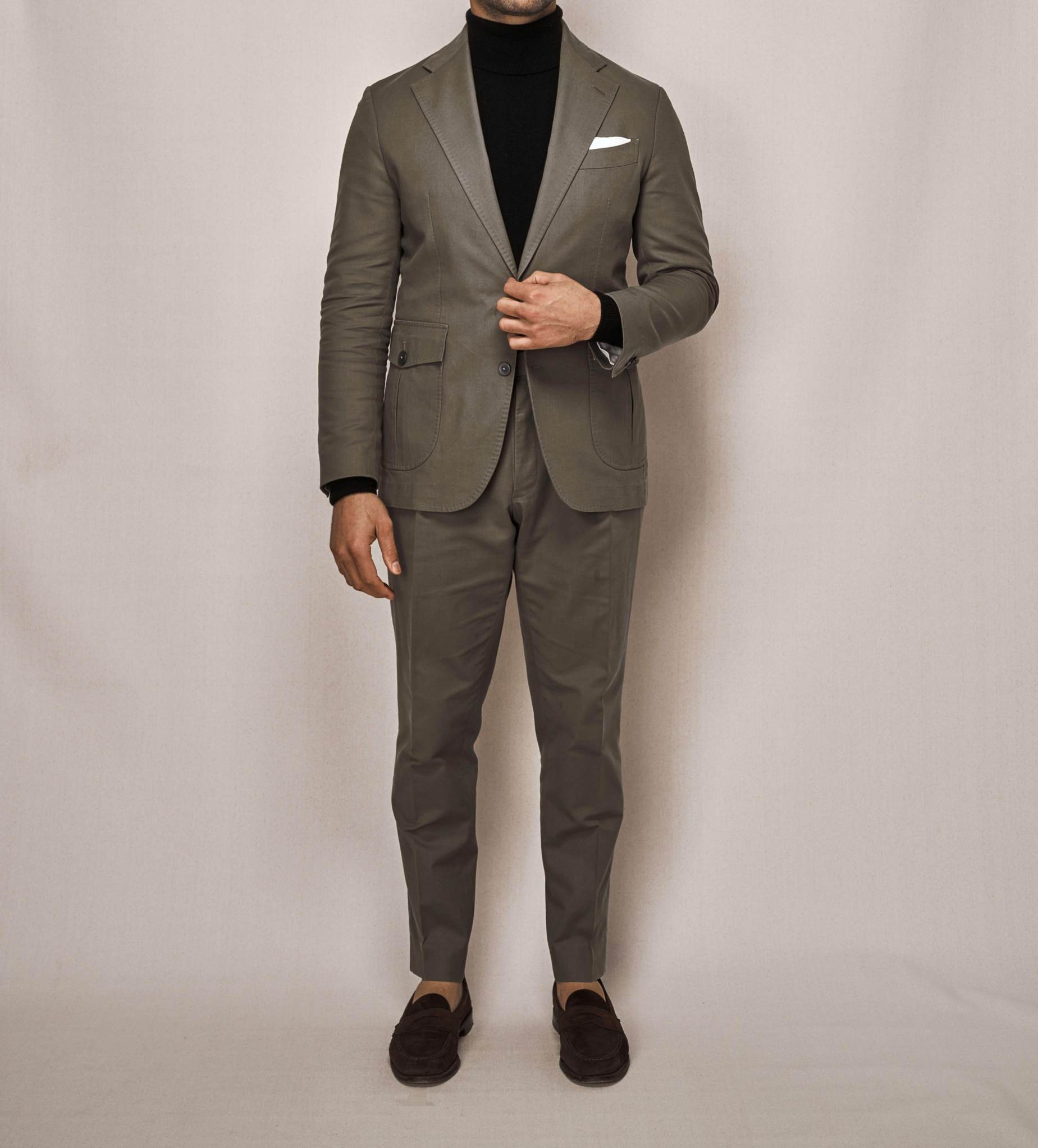 Cotton Stretch Sports Two Piece Suit | Olive