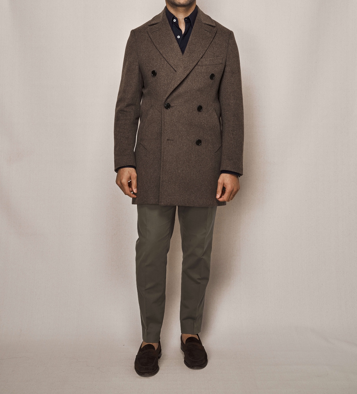 Double Breasted Overcoat | Cotton Stretch Trouser