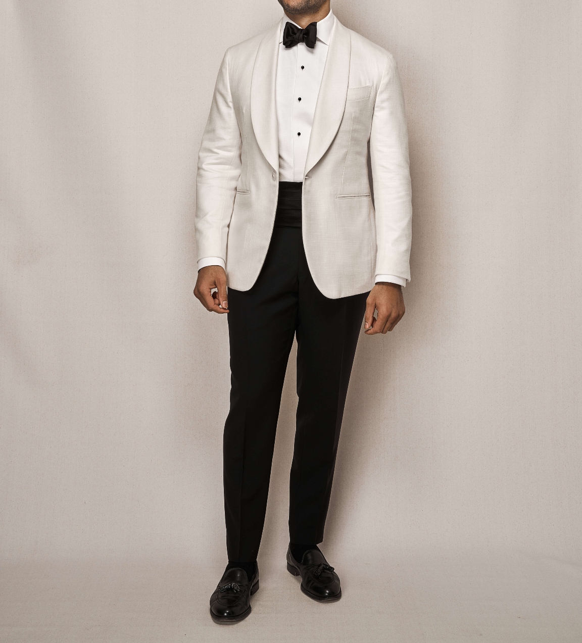 Wool Silk & Linen Dinner Jacket | Single Pleated Mohair Trouser