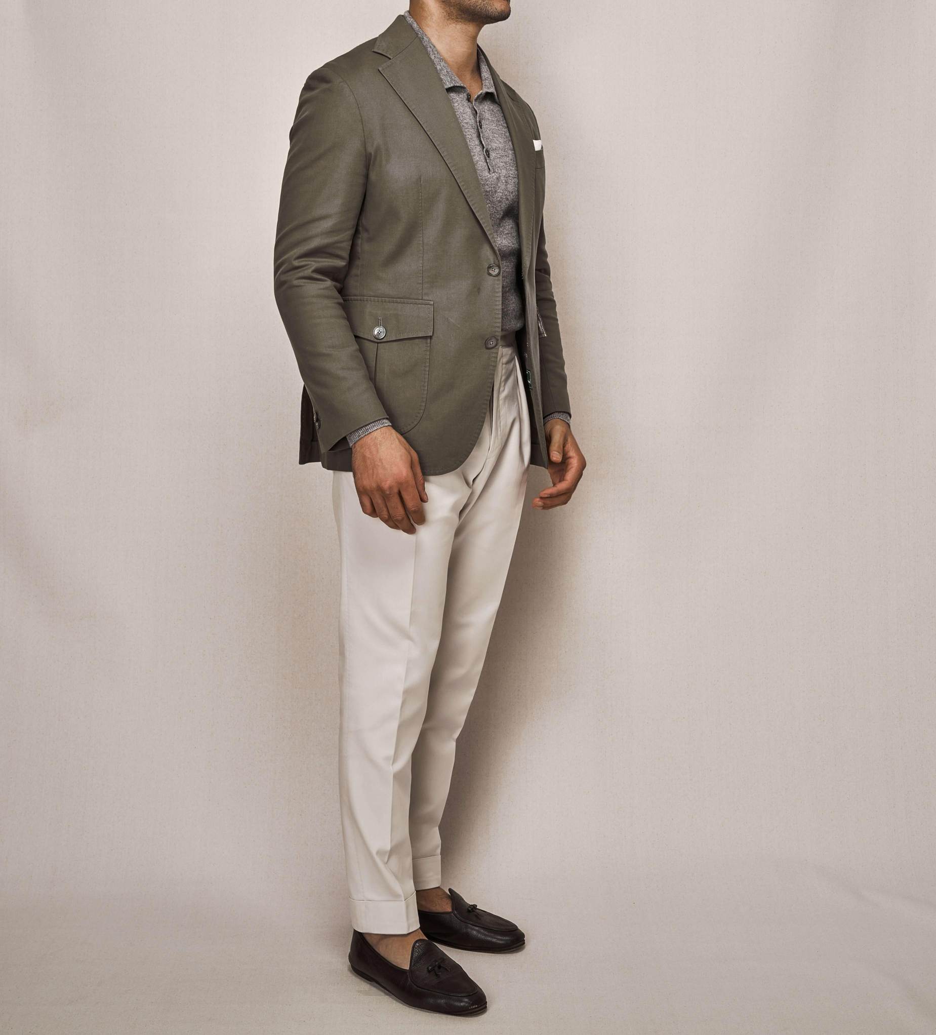 Cotton Stretch Sports Jacket | Olive
