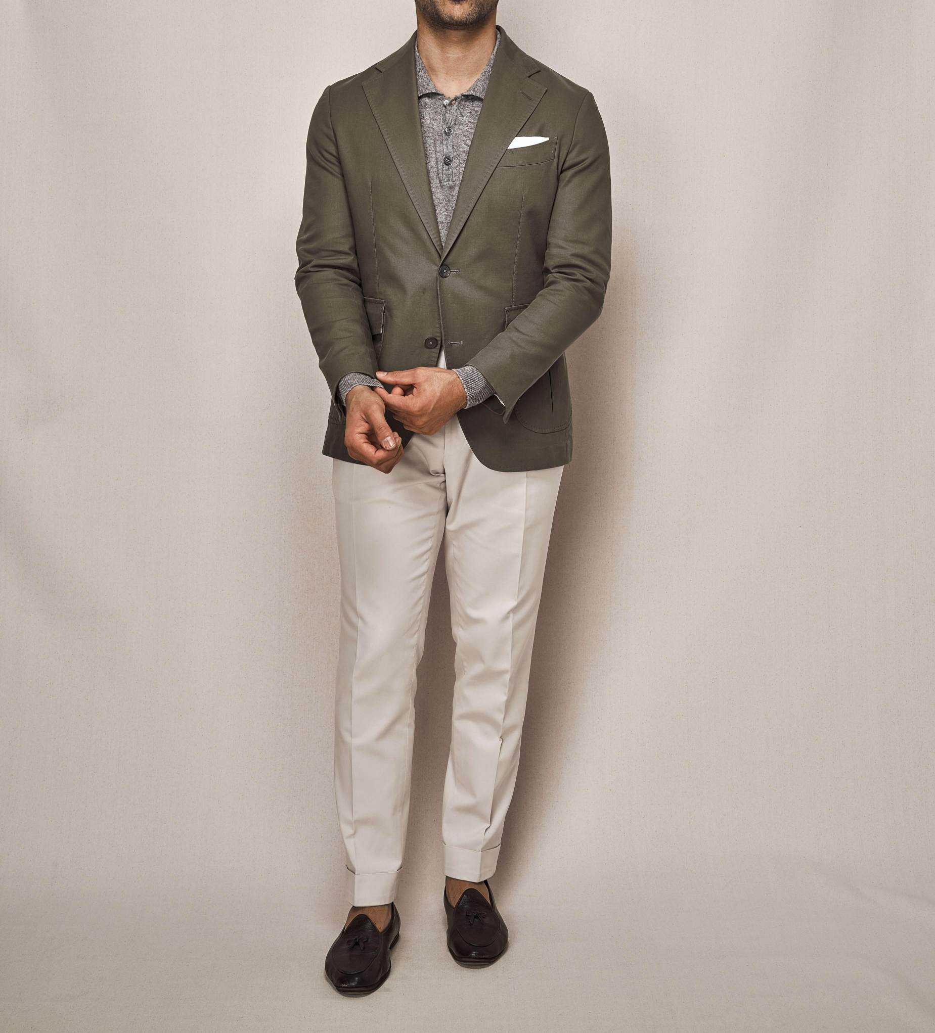 Cotton Stretch Sports Jacket | Olive